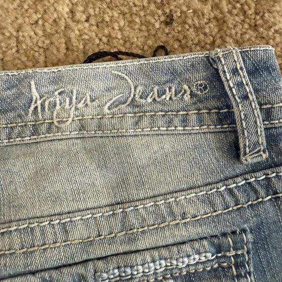 Ariya Jeans Womens 7 Short/Flare Flap Pockets Exclusively Curvy Denim NWT Grunge - Picture 12 of 13